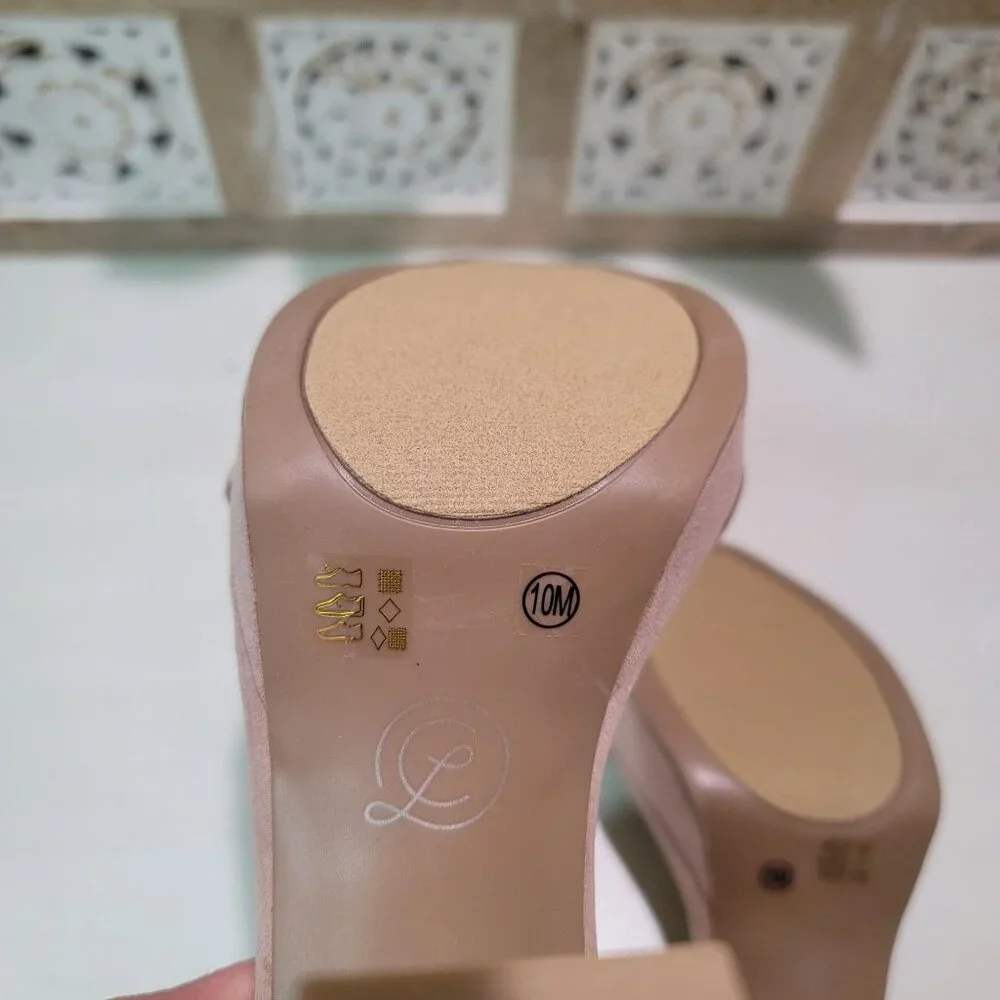 Chinese Laundry Alanah Ankle Strap Platform Sandals in Nude Women Sz 10 Chic - Picture 10 of 13